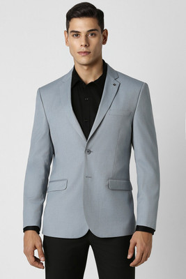 VAN HEUSEN Self Design Single Breasted Formal Men Blazer(Grey)