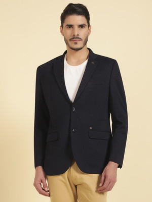 CANTABIL Solid Single Breasted Casual Men Blazer(Dark Blue)