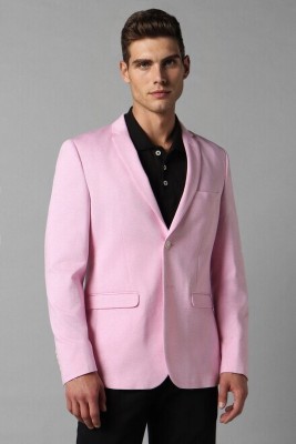 Louis Philippe Sport Houndstooth Single Breasted Casual Men Blazer(Pink)