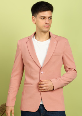 FUBAR Solid Single Breasted Party Men Blazer(Orange)