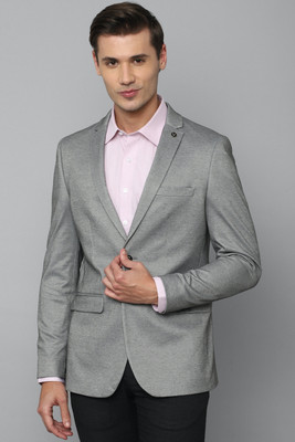 Allen Solly Self Design Single Breasted Formal Men Blazer(Grey)
