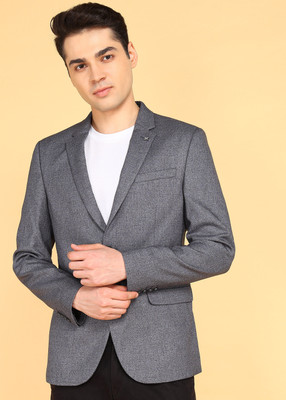 KILLER Solid Single Breasted Casual Men Blazer(Grey)