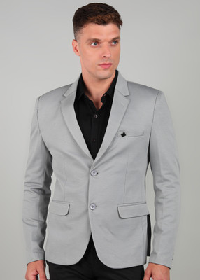 KILLER Solid Single Breasted Casual Men Blazer(Grey)