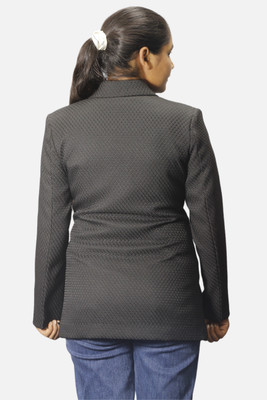 gargian master cut Printed Single Breasted Formal, Party Women Blazer(Black)