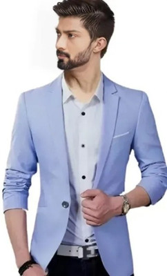Darbar In Solid Single Breasted Casual, Formal, Party, Festive & Wedding Men Blazer(Blue)