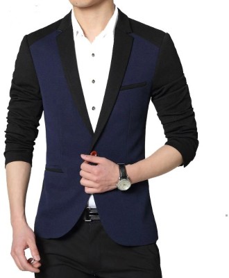 Darbar In Solid Single Breasted Casual, Formal, Festive & Wedding, Party Men Blazer(Blue, Black)