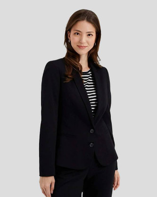 Bombshell Solid Single Breasted Formal Women Blazer(Black)