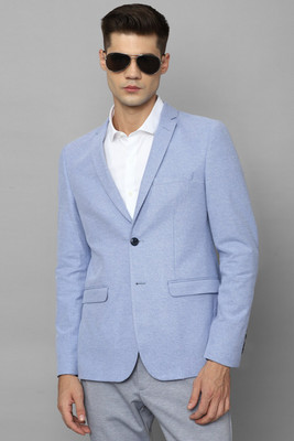 LOUIS PHILIPPE Printed Single Breasted Casual Men Blazer(Light Blue)