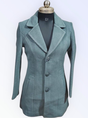 Pepzo Solid Double Breasted Casual Women Blazer(Blue)