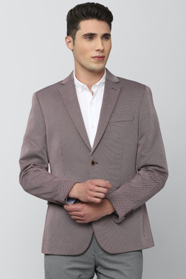 PETER ENGLAND Self Design Single Breasted Casual Men Blazer(Grey)