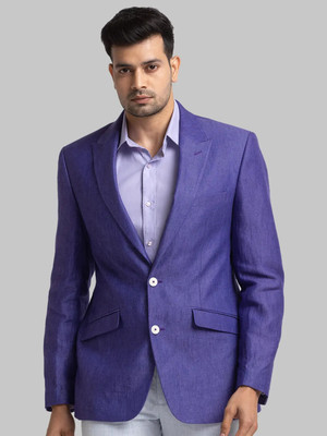 Raymond Solid Single Breasted Casual Men Blazer(Purple)