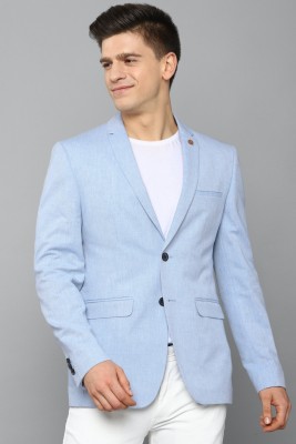 Allen Solly Self Design Single Breasted Casual Men Blazer(Blue)