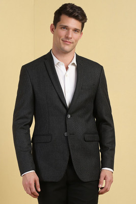 Allen Solly Self Design Single Breasted Formal Men Blazer(Grey)