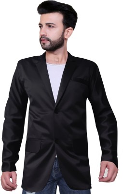 Abc Garments Solid Single Breasted Casual Men Blazer(Black)