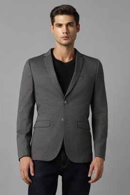 LOUIS PHILIPPE Solid Single Breasted Casual Men Blazer(Grey)