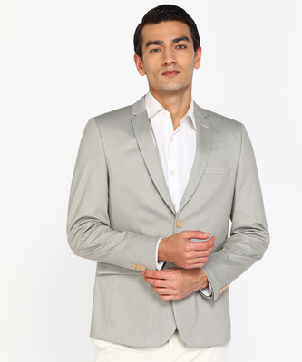 PETER ENGLAND Self Design Single Breasted Formal Men Blazer(Beige)