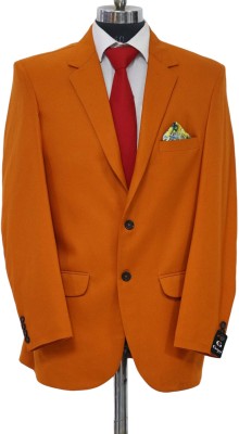 gargian master cut Solid Single Breasted Formal, Party Men Blazer(Orange)