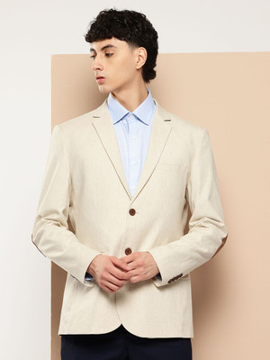 INVICTUS Solid Single Breasted Casual Men Blazer(Beige)