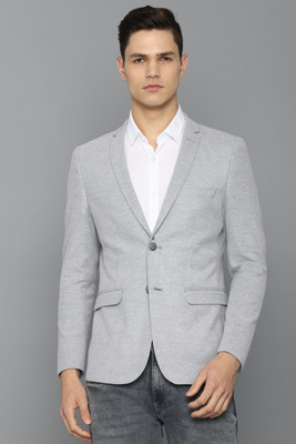 LOUIS PHILIPPE Self Design Single Breasted Casual Men Blazer(Grey)