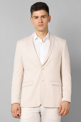 LOUIS PHILIPPE Solid Single Breasted Formal Men Blazer(Beige)