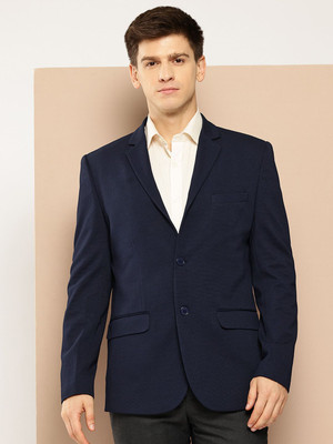 INVICTUS Self Design Double Breasted Casual Men Blazer(Blue)