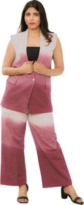 Frefa Street Colorblock Single Breasted Casual Women Blazer(Purple)