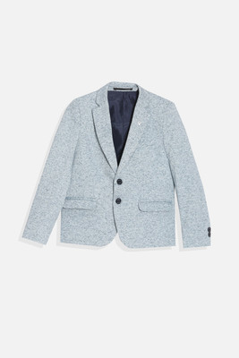 Allen Solly Self Design Single Breasted Casual Boys Blazer(Grey)