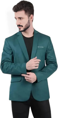 Darbar In Solid Single Breasted Casual, Formal, Party, Festive & Wedding Men Blazer(Green)