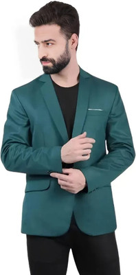 Fijuca Fashion Solid Single Breasted Casual, Formal, Party, Festive & Wedding Men Blazer(Green)