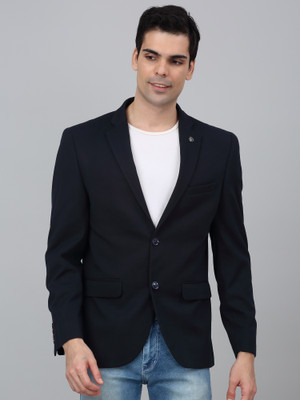 CANTABIL Solid Single Breasted Casual Men Blazer(Dark Blue)