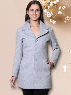 TROO BLUE Solid Double Breasted Casual Women Blazer(Blue)