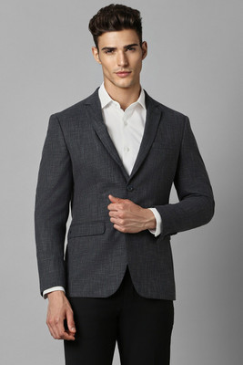 LOUIS PHILIPPE Self Design Single Breasted Formal Men Blazer(Grey)