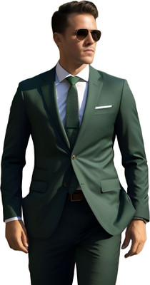 TRULYFEB Solid Single Breasted Casual, Formal, Party Men Blazer(Green)