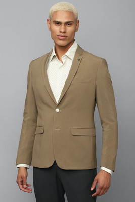 Allen Solly Solid Single Breasted Formal Men Blazer(Brown)