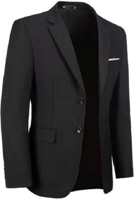 Dsom Solid Single Breasted Formal Men & Women Blazer(Black)