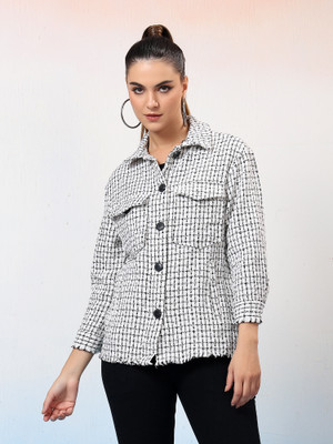 KOTTY Checkered Single Breasted Casual Women Blazer(Multicolor)