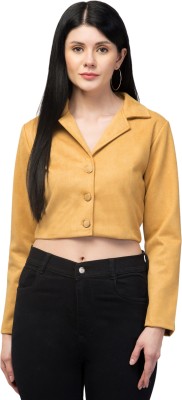 Navelly Solid Single Breasted Casual Women Blazer(Yellow)