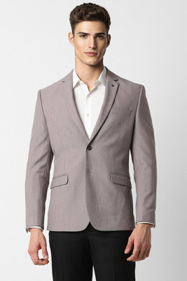 VAN HEUSEN Self Design Single Breasted Formal Men Blazer(Grey)