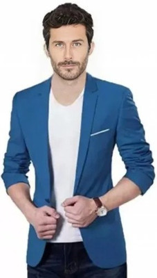 Fijuca Fashion Solid Single Breasted Casual, Formal, Party, Festive & Wedding Men Blazer(Blue)