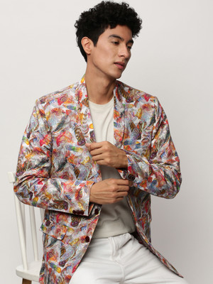 SHOWOFFFF Printed Single Breasted Casual Men Blazer(Multicolor)