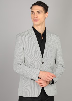 PARK AVENUE Self Design Single Breasted Formal Men Blazer(Black)