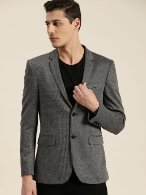 INVICTUS Printed Single Breasted Casual Men Blazer(Black)