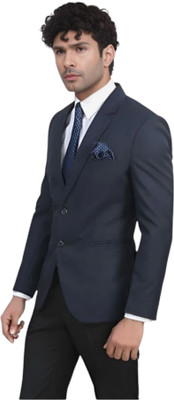 Royal Touch Solid Single Breasted Festive & Wedding, Casual, Formal Men Blazer(Blue)