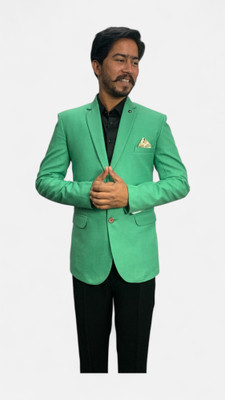 gargian master cut Solid Single Breasted Formal, Party Men Blazer(Green)