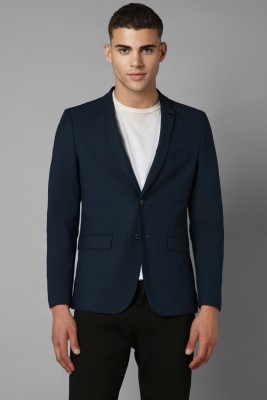 Allen Solly Solid Single Breasted Casual Men Blazer(Dark Blue)