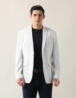 ARROW Self Design Single Breasted Formal Men Blazer(White)