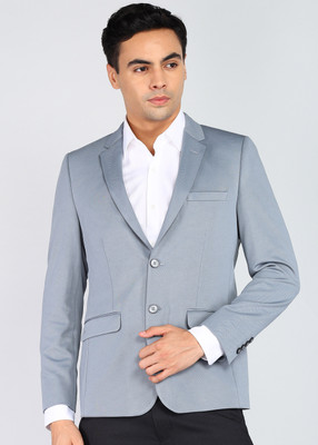 PETER ENGLAND Self Design Tuxedo Style Formal Men Blazer(Blue)