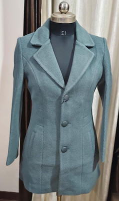Pepzo Solid Double Breasted Casual Women Blazer(Blue)