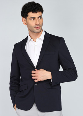 PETER ENGLAND Striped Tuxedo Style Formal Men Blazer(Blue)