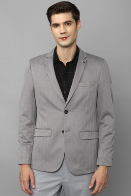 Allen Solly Striped Single Breasted Formal Men Blazer(Grey)